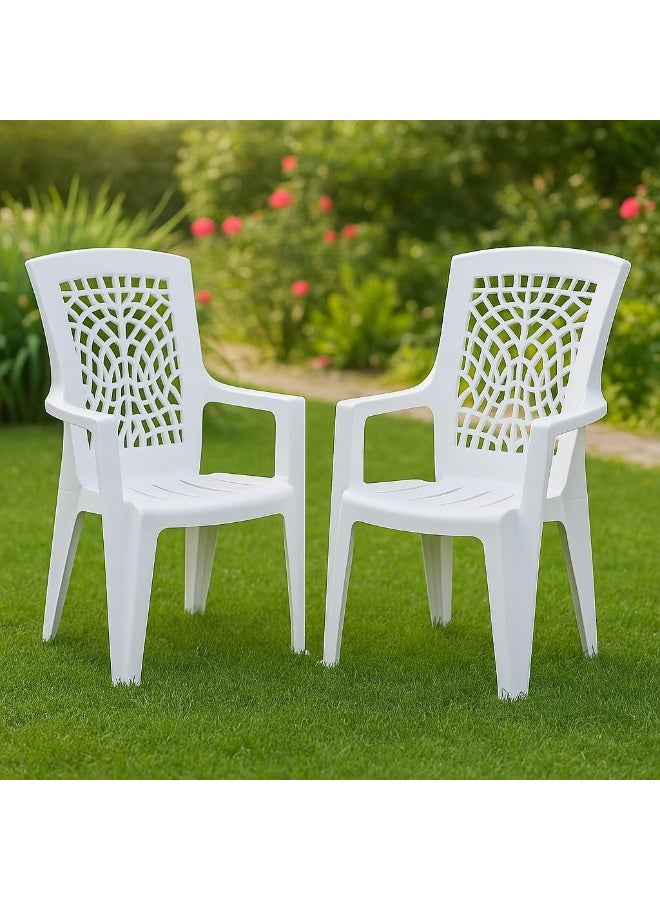 Master Gold Durable Plastic Chair for Gardens, Houses and Parks | Outdoor & Indoor Sitting Chair with Comfortable Hand Rests | Durable and Practical Multi-Use Seat for Balcony, Garden, and Trips | 57x72x96cm - Image 4